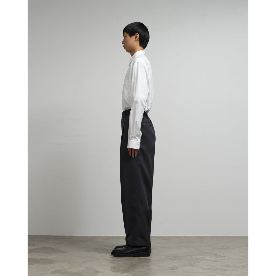 Scale Off Wool Wide Tapered Slacks