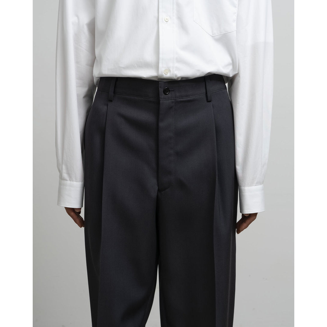 Scale Off Wool Wide Tapered Slacks