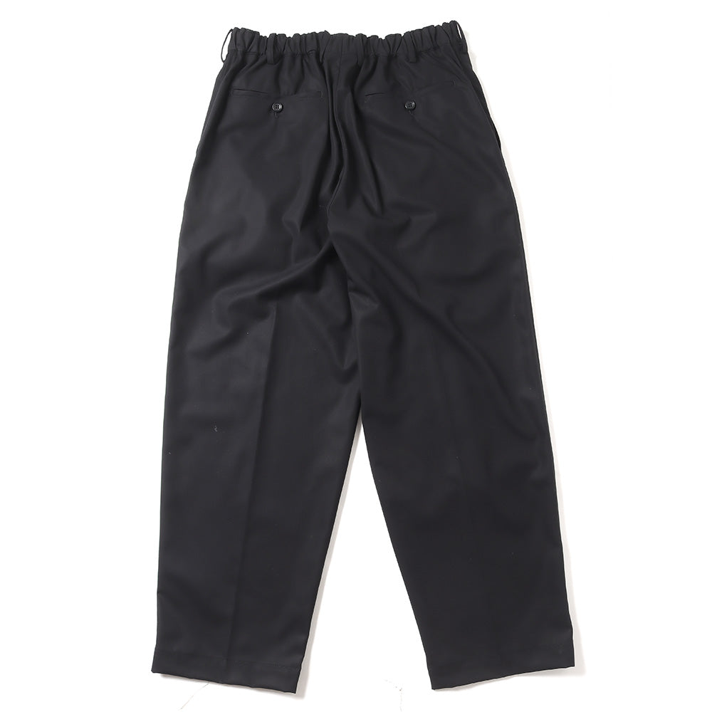 Wooly Cotton Twill Wide Tapered Slacks
