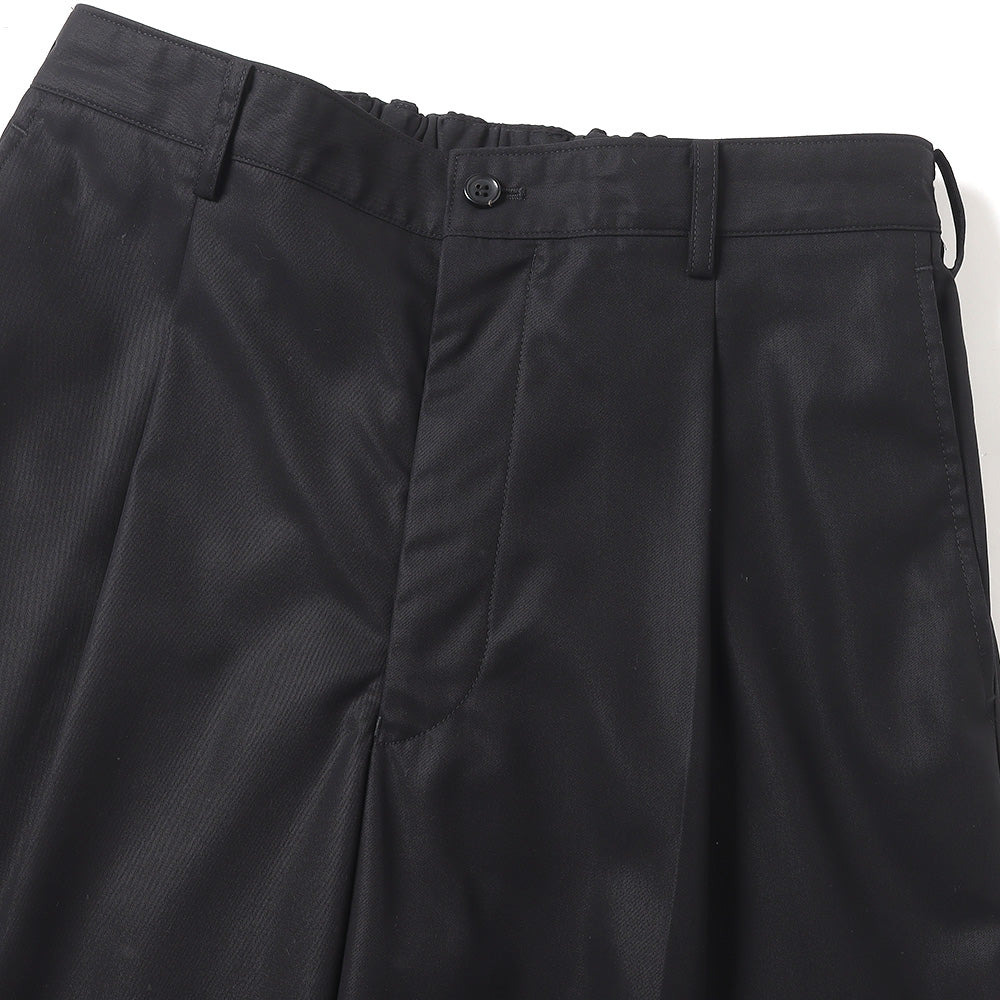 Wooly Cotton Twill Wide Tapered Slacks