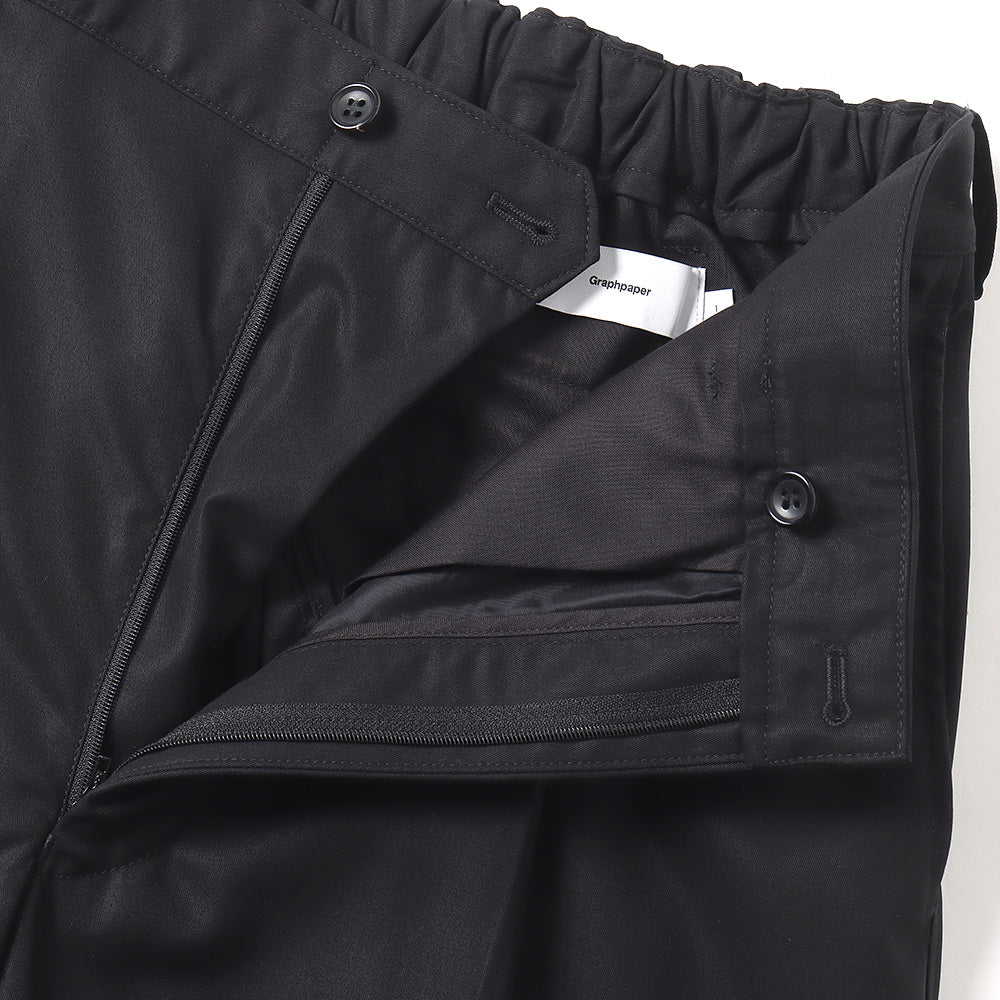 Wooly Cotton Twill Wide Tapered Slacks