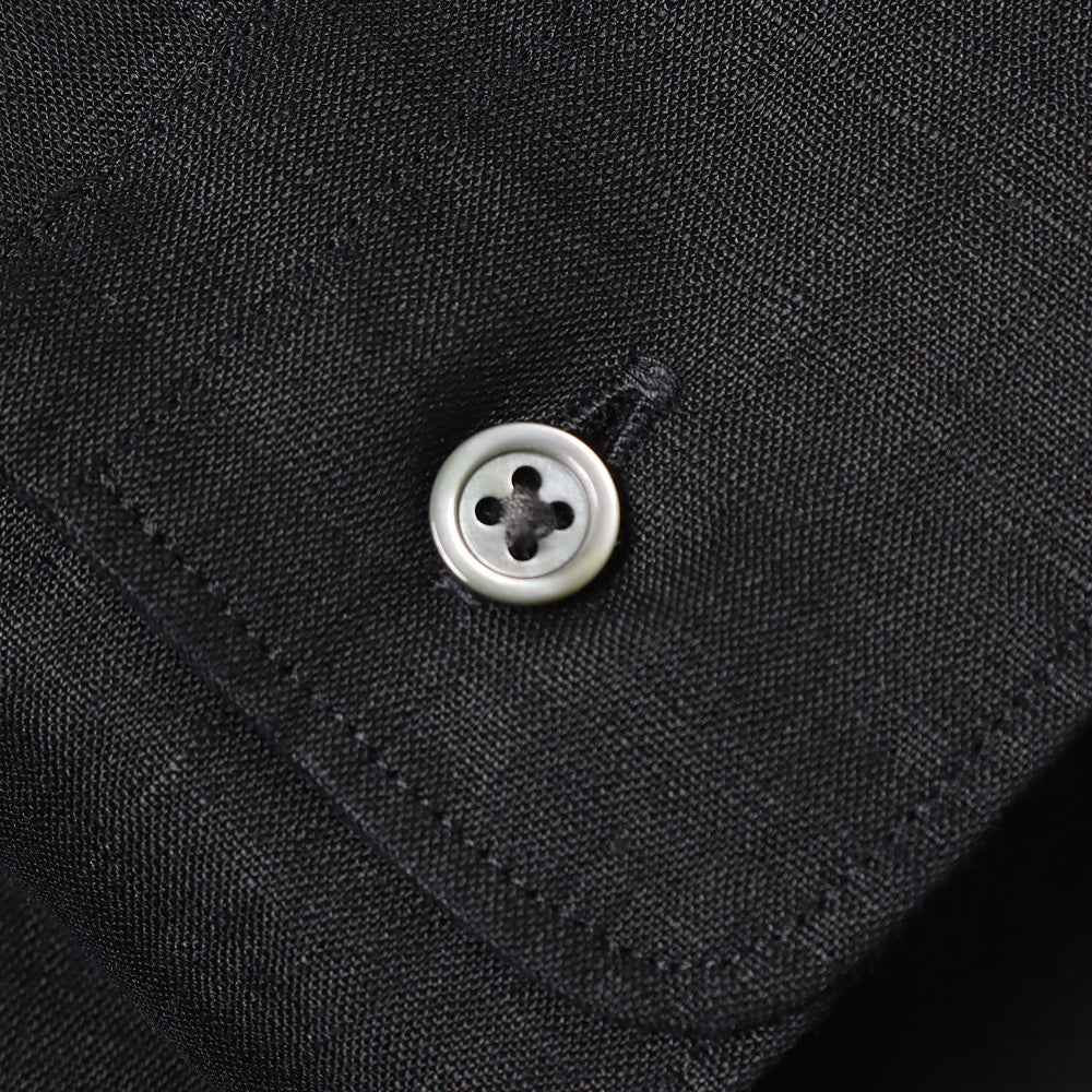 Linen L/S Oversized Band Collar Shirt