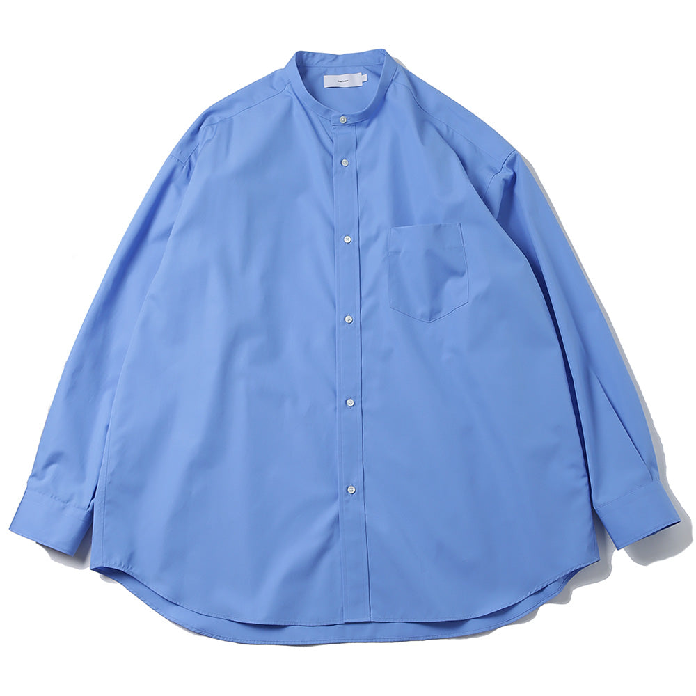 High Count Band Collar Round Cut Oversized Shirt