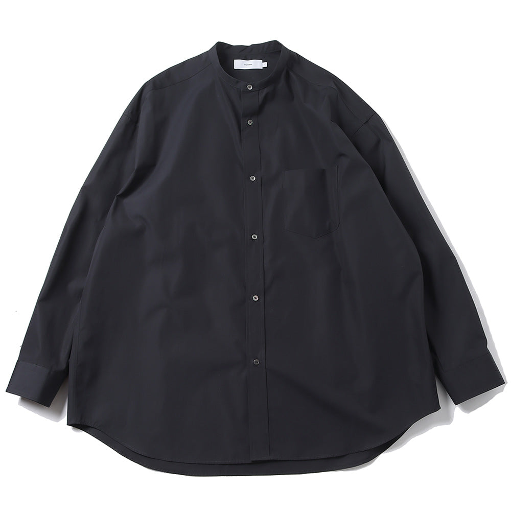 High Count Band Collar Round Cut Oversized Shirt