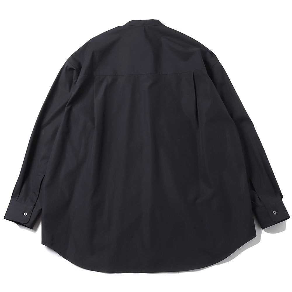 High Count Band Collar Round Cut Oversized Shirt