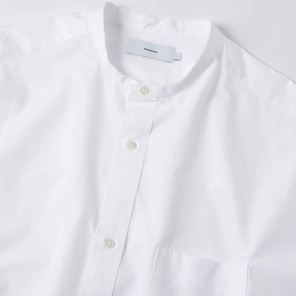 High Count Band Collar Round Cut Oversized Shirt