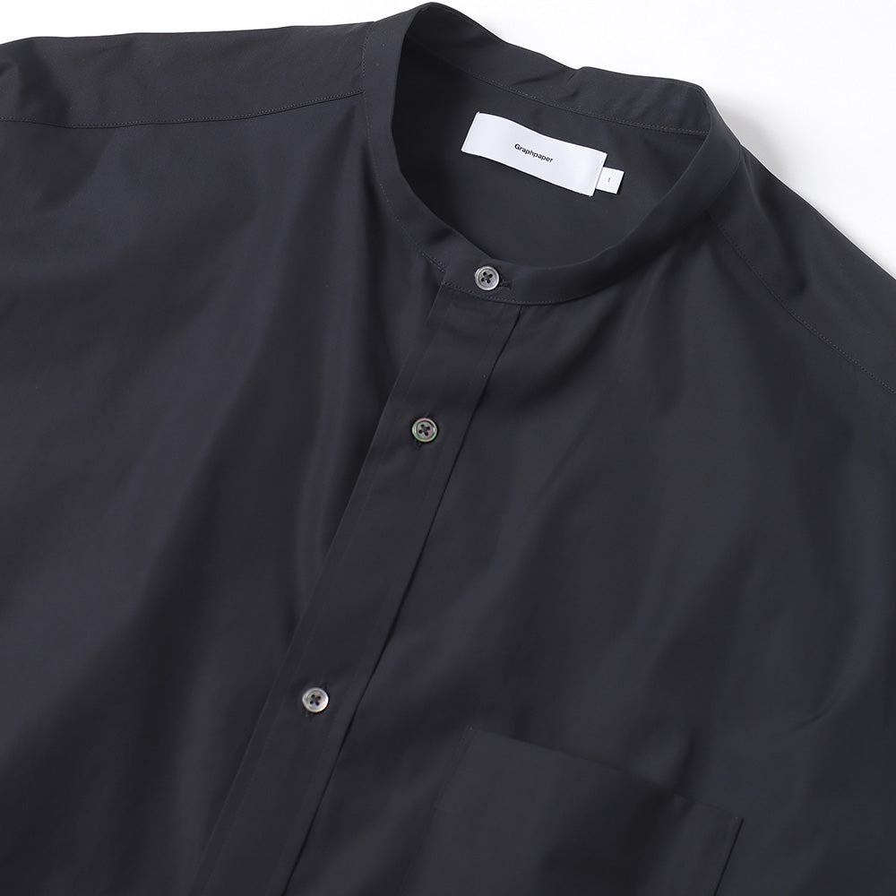 High Count Band Collar Round Cut Oversized Shirt