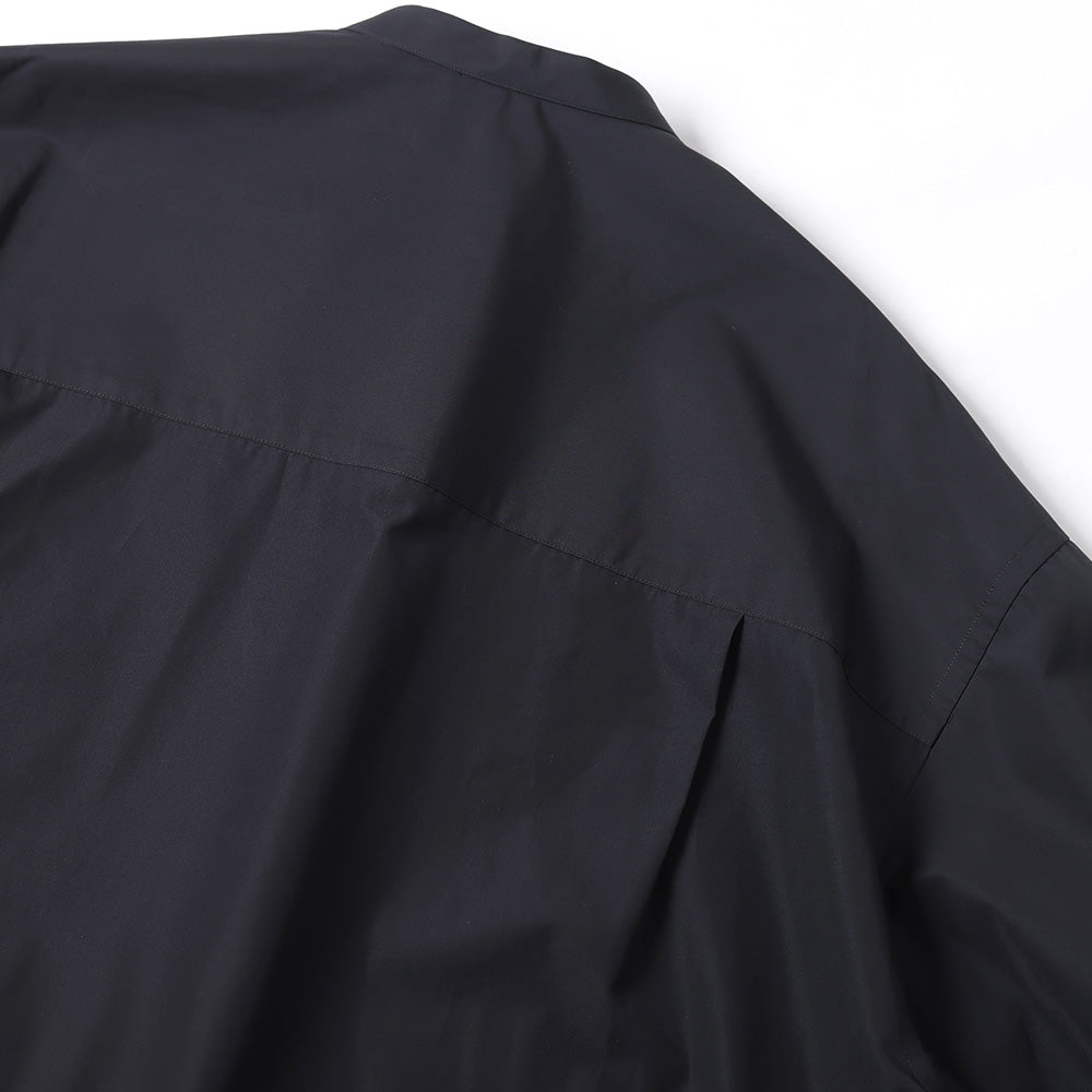 High Count Band Collar Round Cut Oversized Shirt