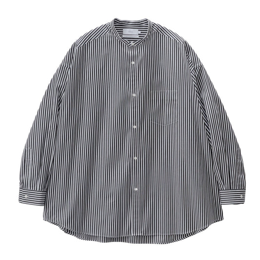 High Count Band Collar Round Cut Oversized Shirt