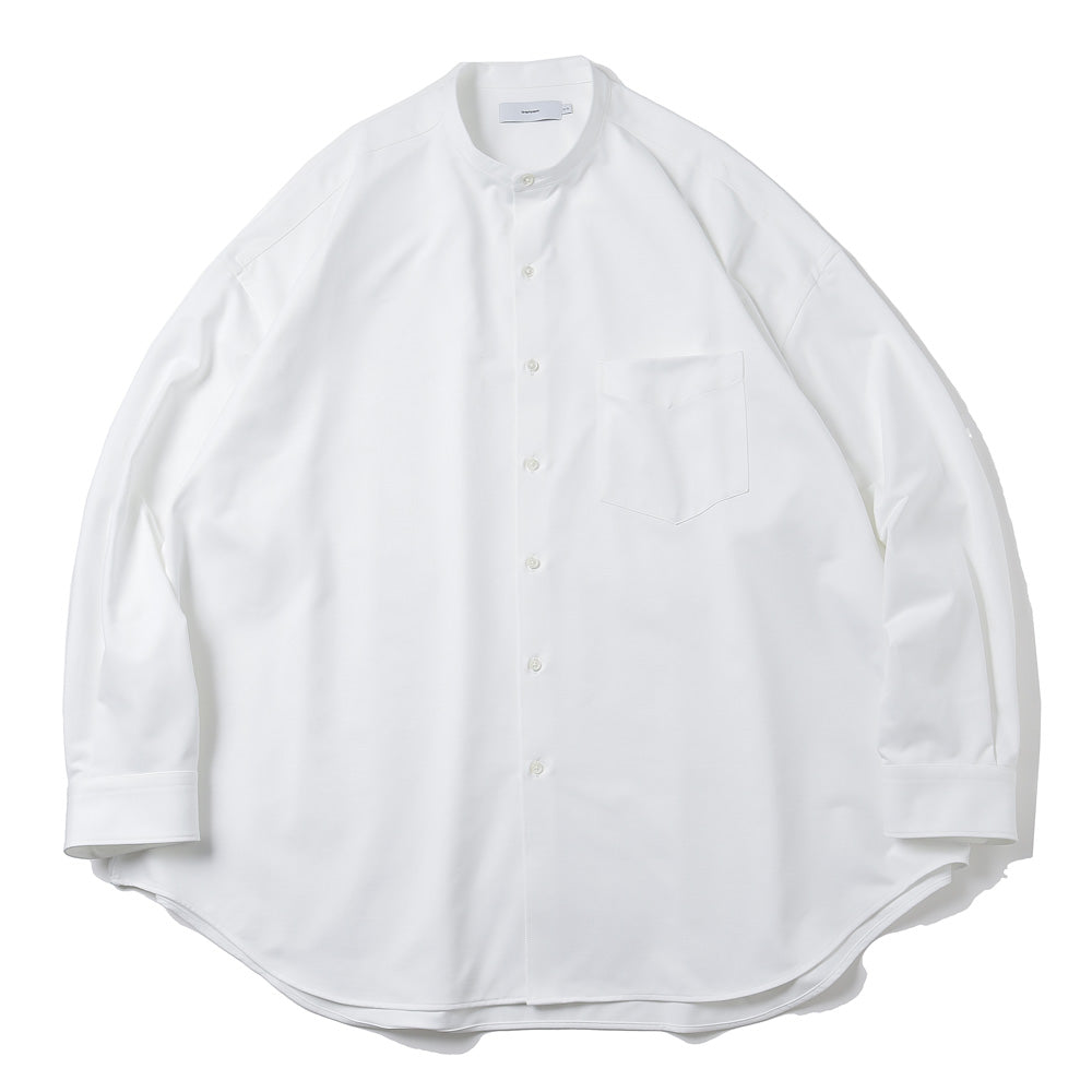 Oxford Pique Jersey L/S Oversized Band Collar Shirt