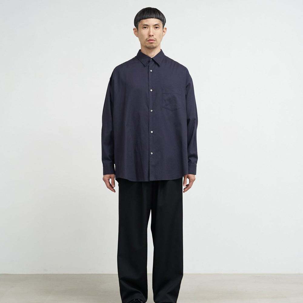 Cotton Cashmere L/S Oversized Regular Collar Shirt