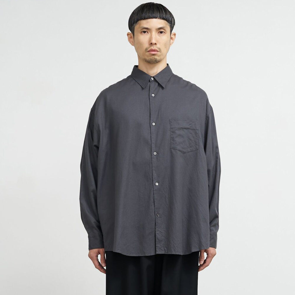 Cotton Cashmere L/S Oversized Regular Collar Shirt