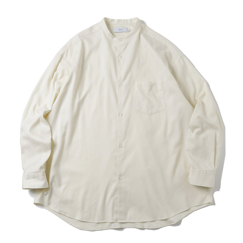 Cotton Cashmere L/S Oversized Band Collar Shirt