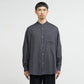 Cotton Cashmere L/S Oversized Band Collar Shirt