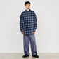 Check Flannel Oversized Regular Collar Shirt