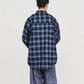 Check Flannel Oversized Regular Collar Shirt