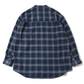 Check Flannel Oversized Band Collar Shirt