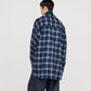 Check Flannel Oversized Band Collar Shirt