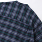 Check Flannel Oversized Band Collar Shirt