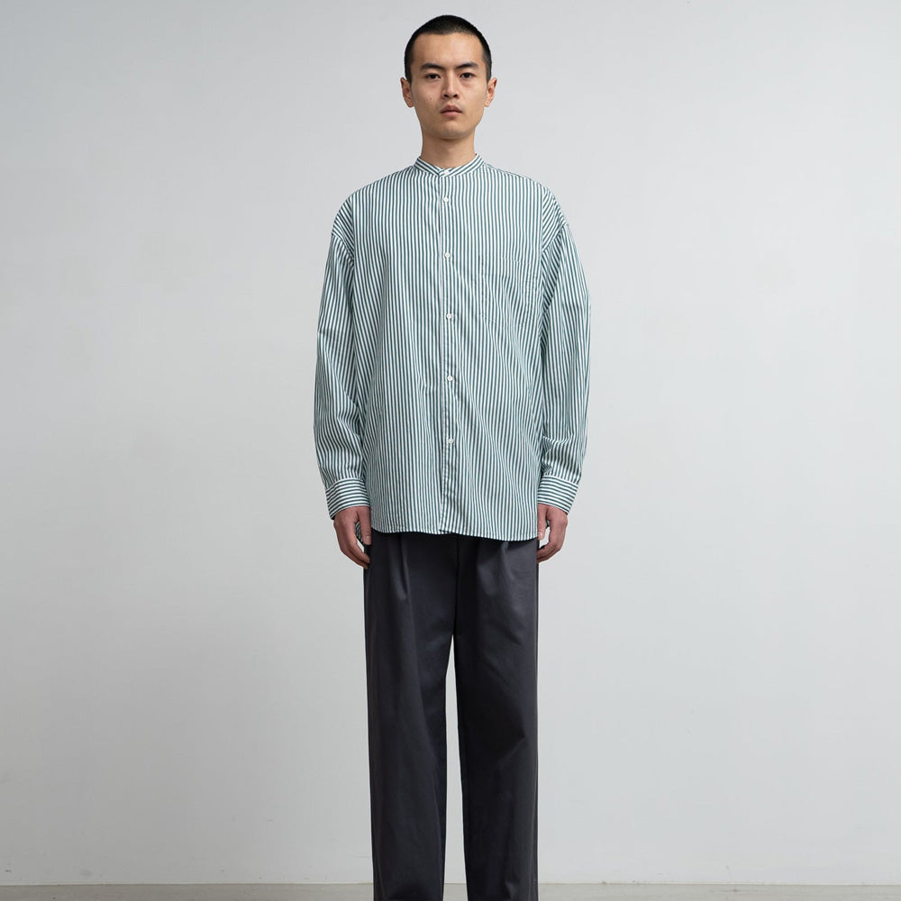 Broad L/S Oversized Band Collar Shirt