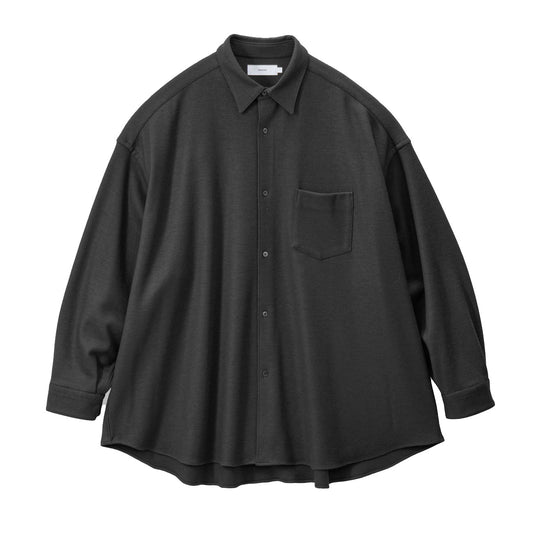 Wool Smooth Flannel Oversized Regular Collar Shirt