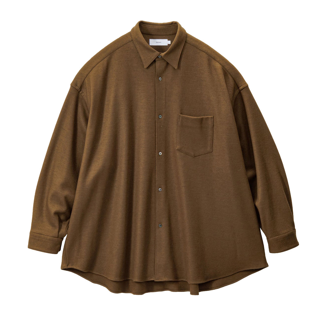 Wool Smooth Flannel Oversized Regular Collar Shirt