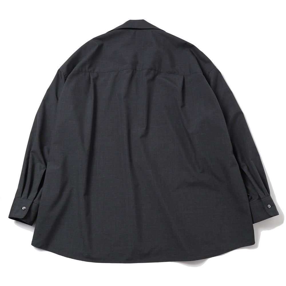Graphpaper) Fine Wool Heather L/S Skipper Shirt (GU261-50320