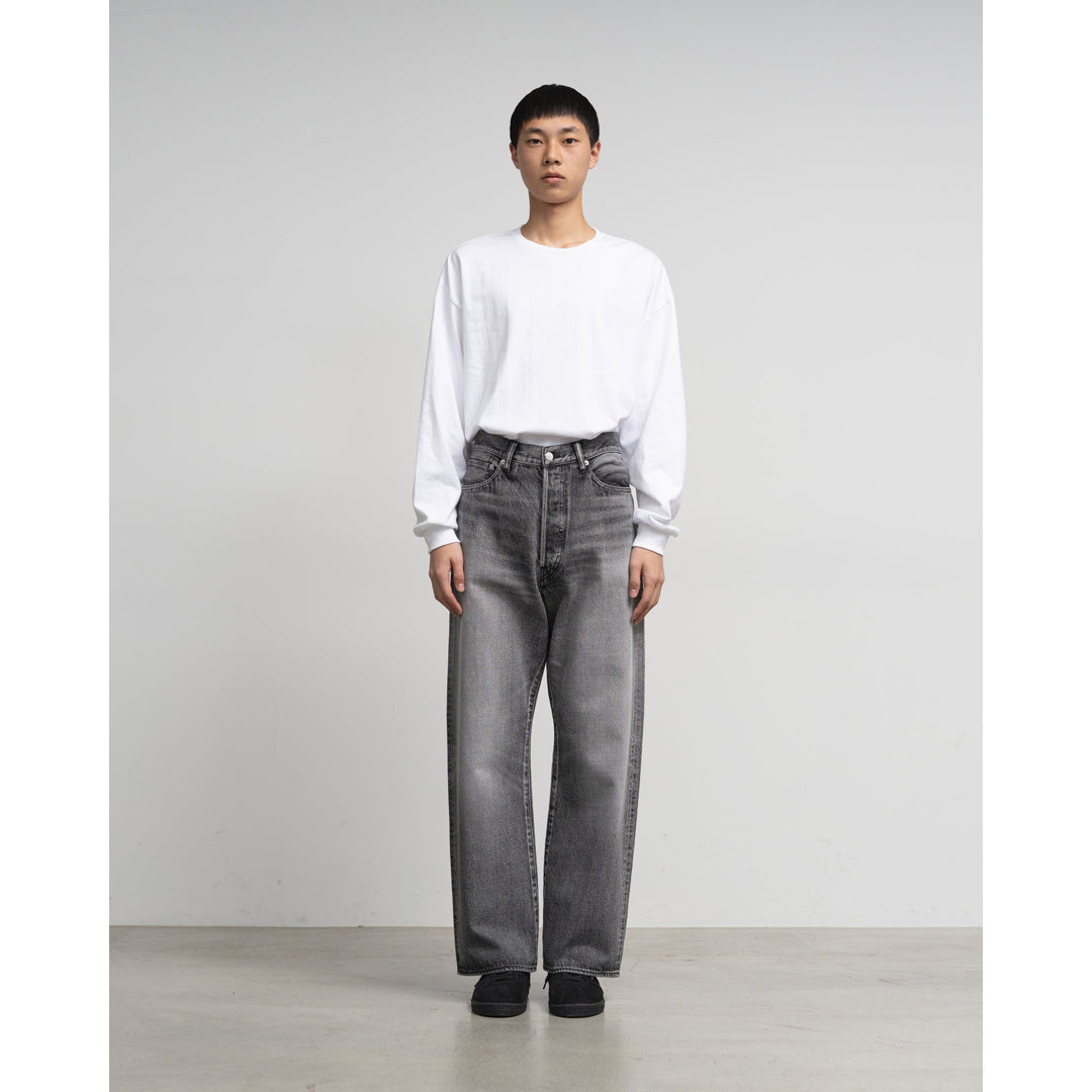Graphpaper) Selvage Denim Five Pocket Wide Straight Pants(Lt.FADE