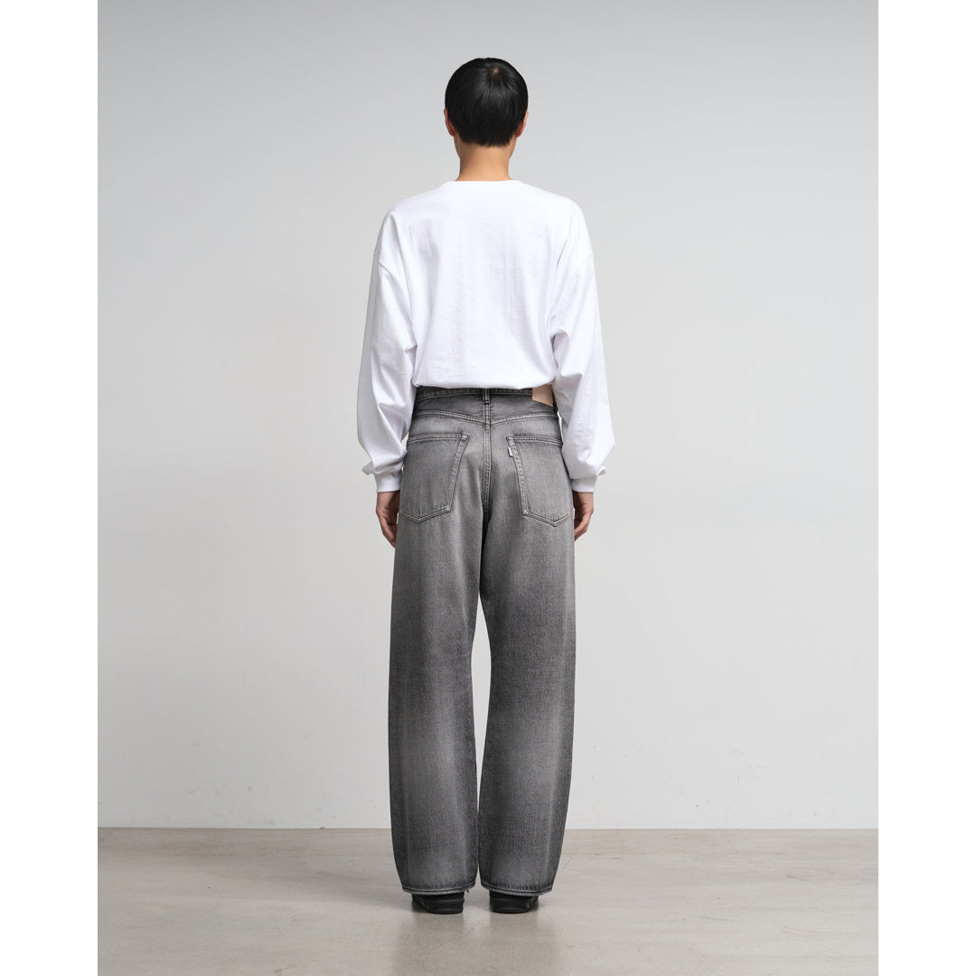 Graphpaper) Selvage Denim Five Pocket Wide Straight Pants(Lt.FADE
