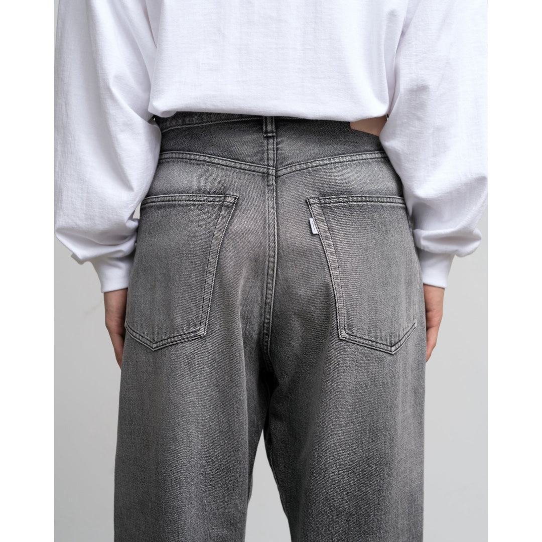 Graphpaper) Selvage Denim Five Pocket Wide Straight Pants(Lt.FADE