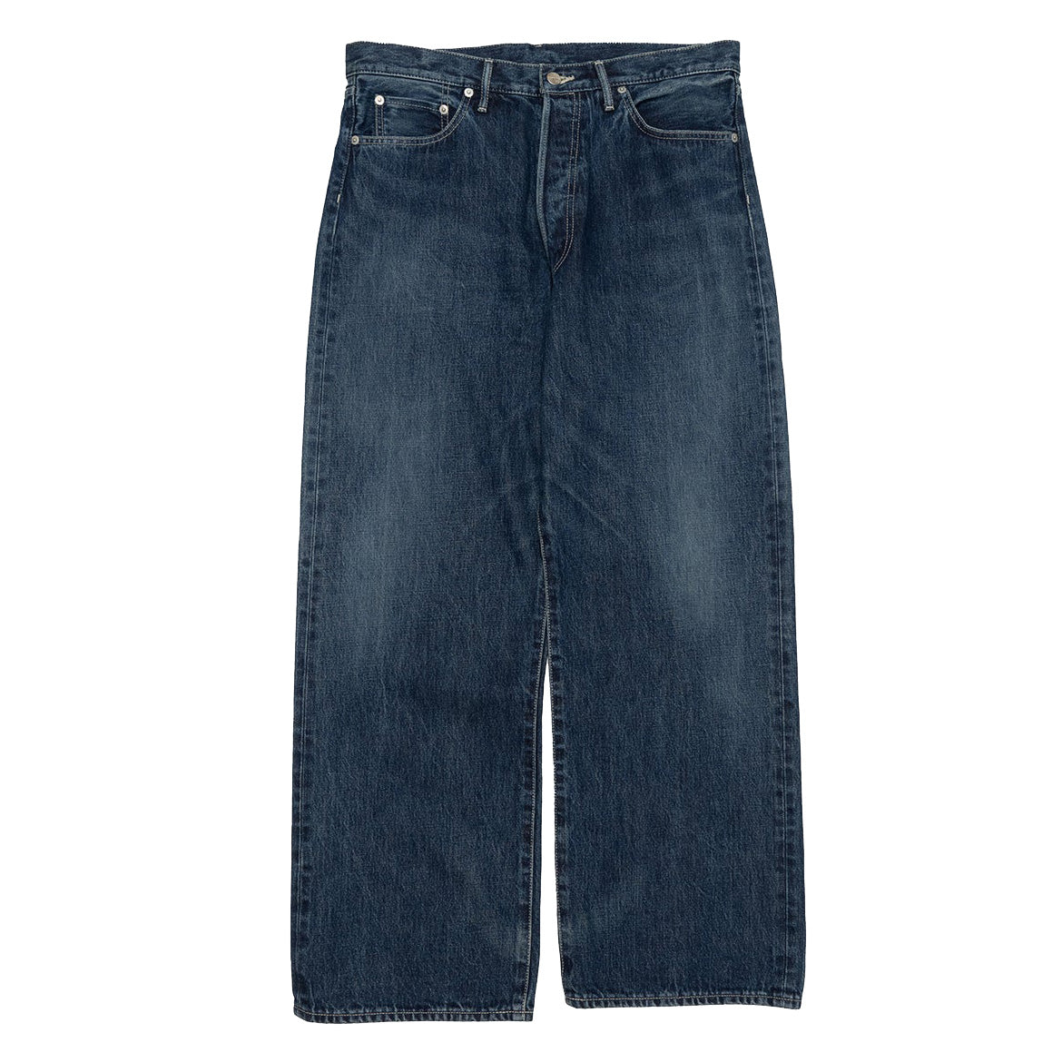 Selvage Denim Five Pocket Wide Straight Pants(Dk.FADE)