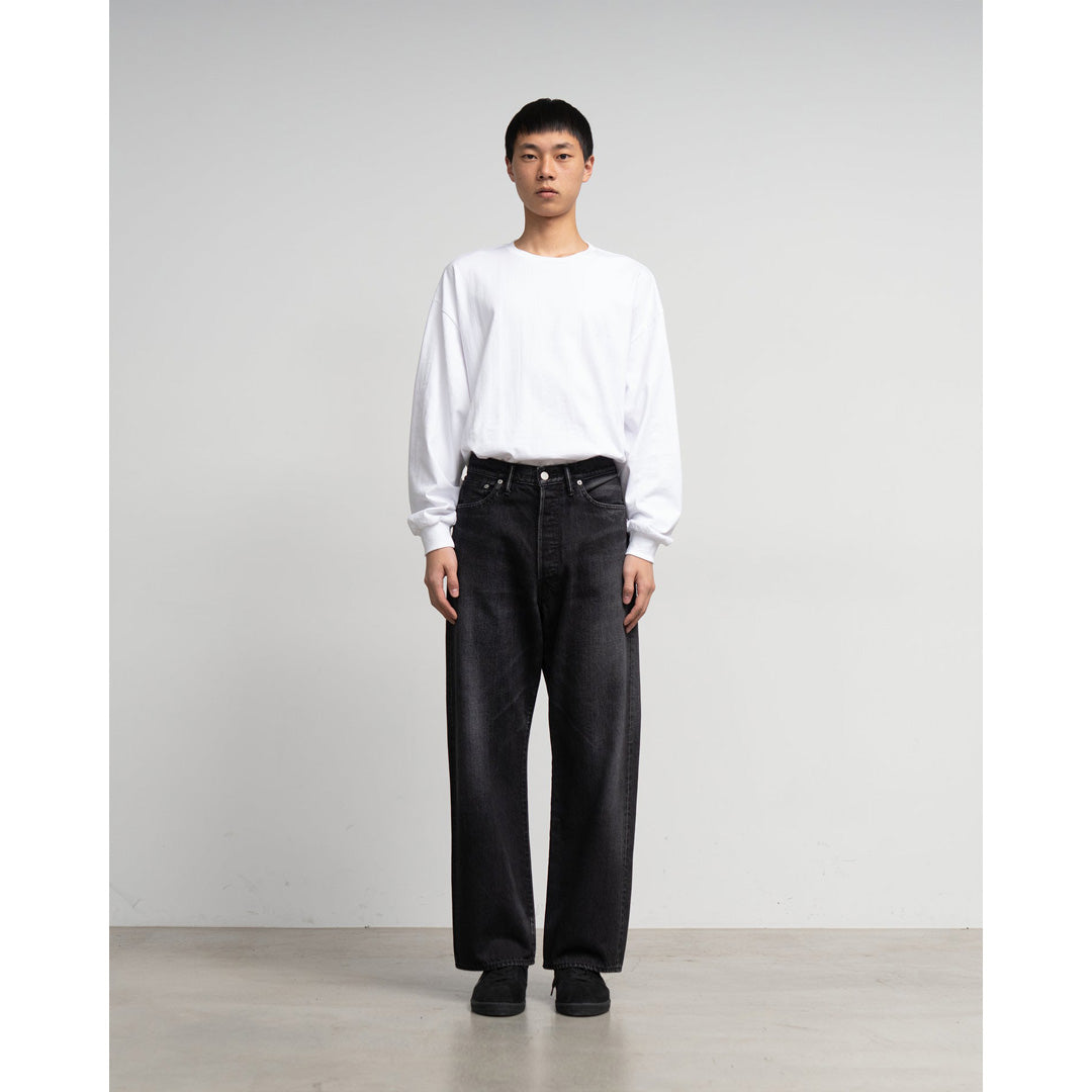 Selvage Denim Five Pocket Wide Straight Pants(Dk.FADE)