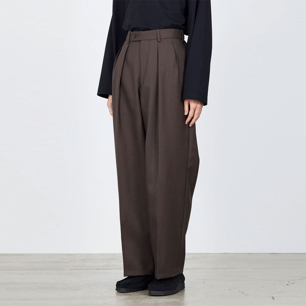 DOUBLE PLEATED TROUSER ORGANIC WOOL HEAVY TROPICAL