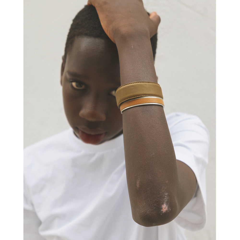 BANGLE NARROW COW LEATHER