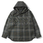 Wool tartan check x cotton nylon tasser quilt B028