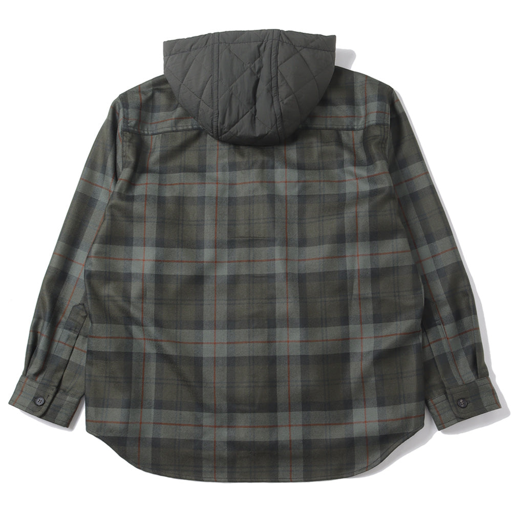 Wool tartan check x cotton nylon tasser quilt B028
