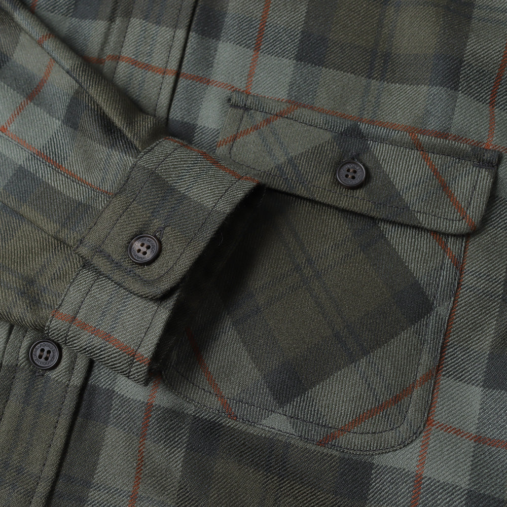 Wool tartan check x cotton nylon tasser quilt B028