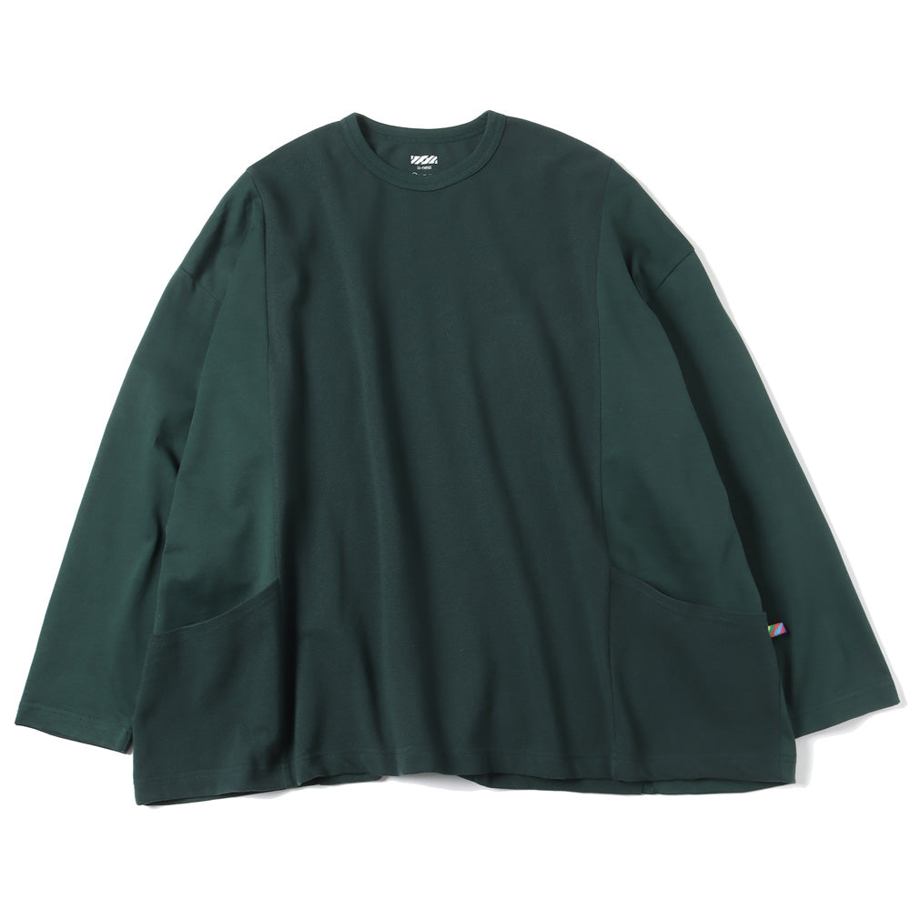 is-ness(イズネス)SWITCHING MOSS STITCH LONG SLEEVE T SHIRT
