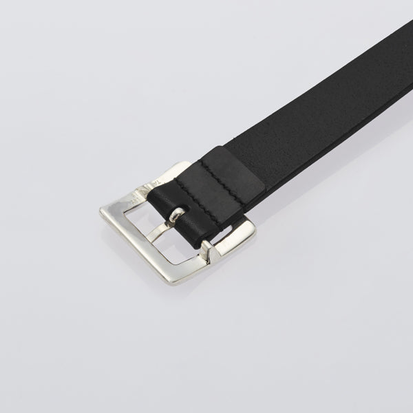 Square Buckler Buckle -Black Leather-