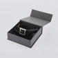 Square Buckler Buckle -Black Leather-