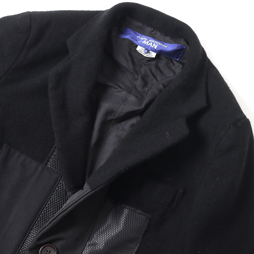 Wool spun twill product processing x multi-material patchwork J010