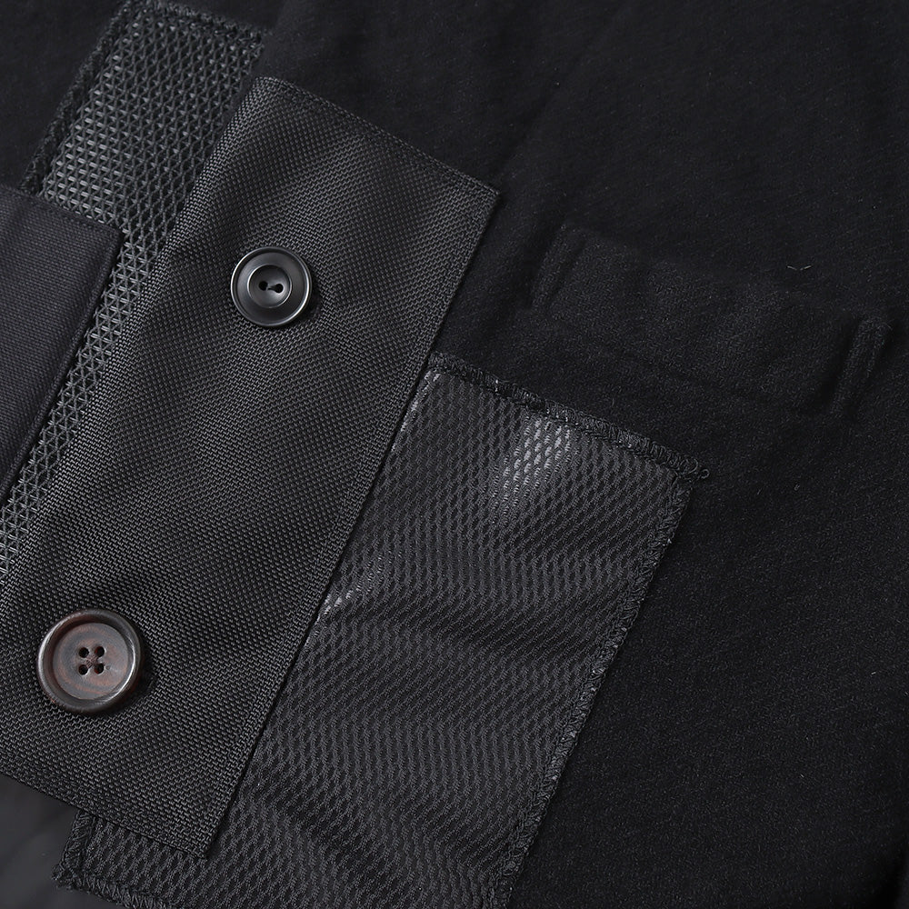 Wool spun twill product processing x multi-material patchwork J010