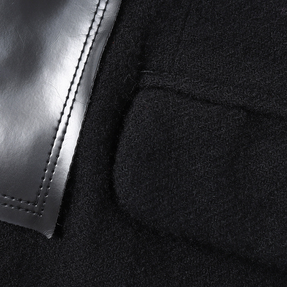 Wool spun twill product processing x multi-material patchwork J010