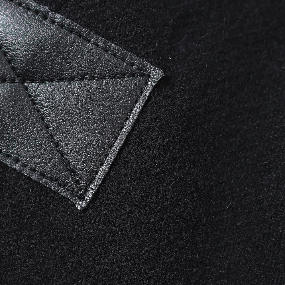Wool spun twill product processing x multi-material patchwork J010