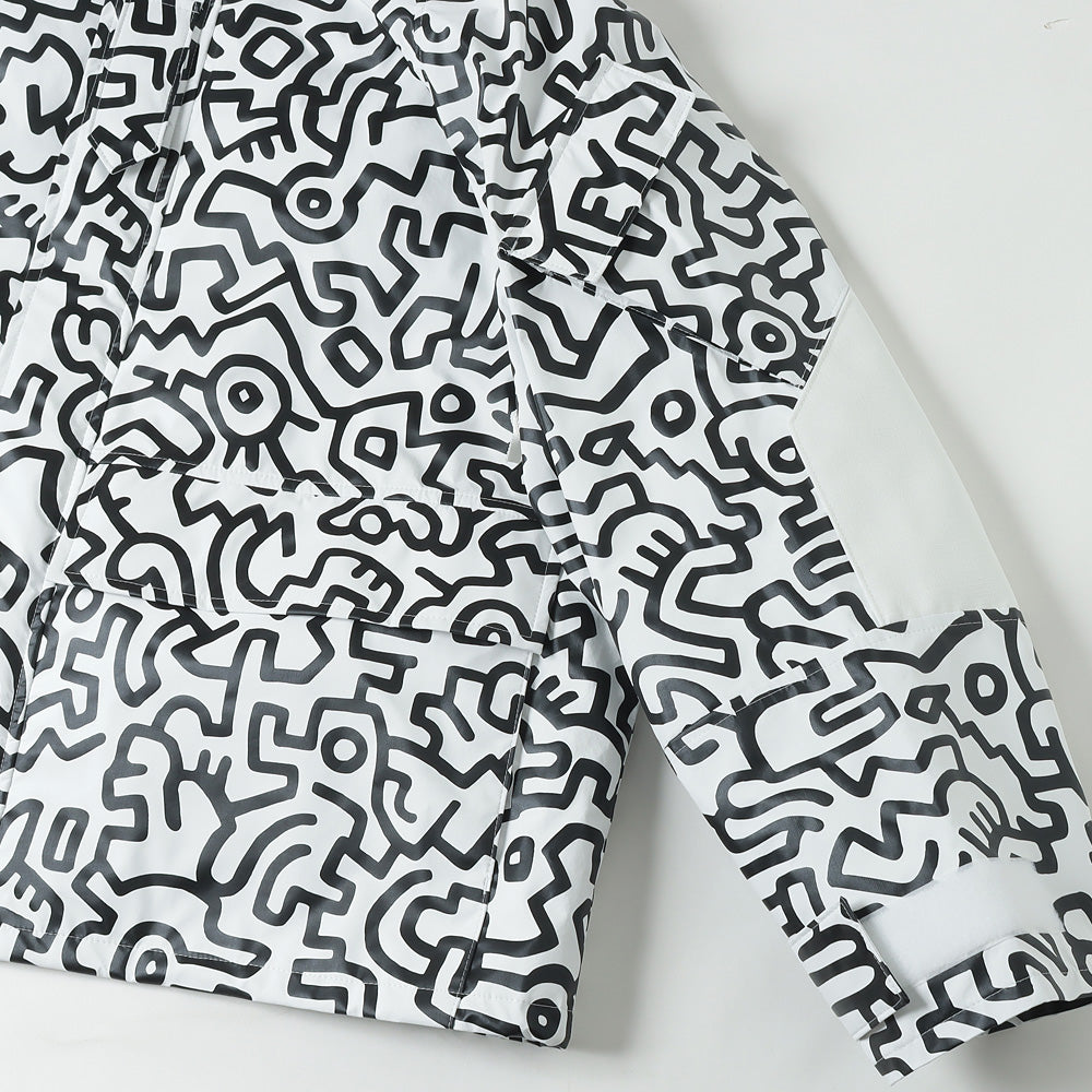 ナイロンタフタラミネートプリント Keith Haring J016