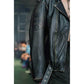 Distressed Leather Biker Jackt