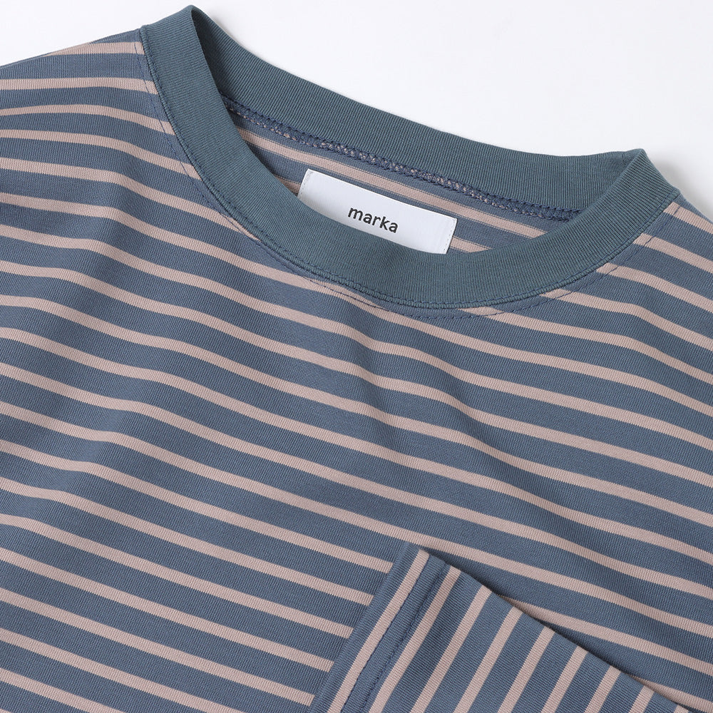 CREW NECK TEE L/S ORGANIC COTTON BORDER