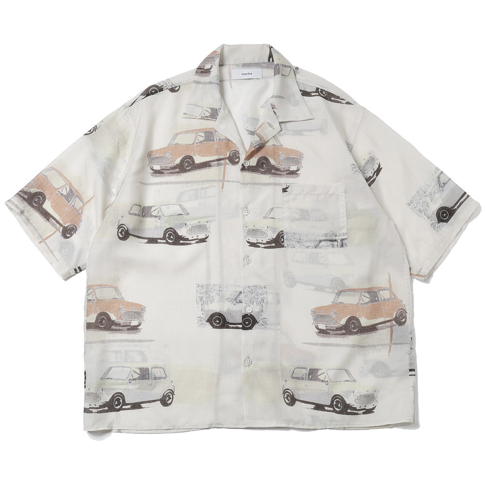 OPEN COLLAR S/S SHIRT CUPRO SILK LAWN