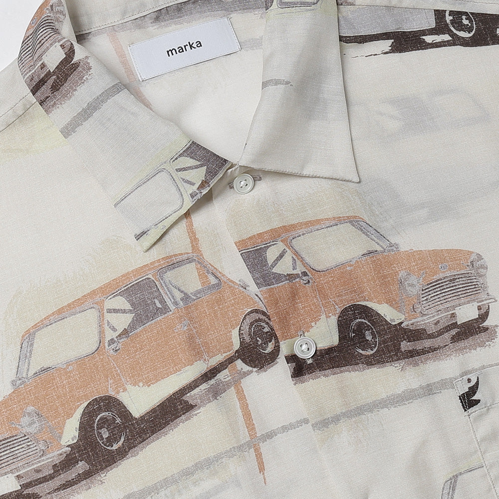 OPEN COLLAR S/S SHIRT CUPRO SILK LAWN