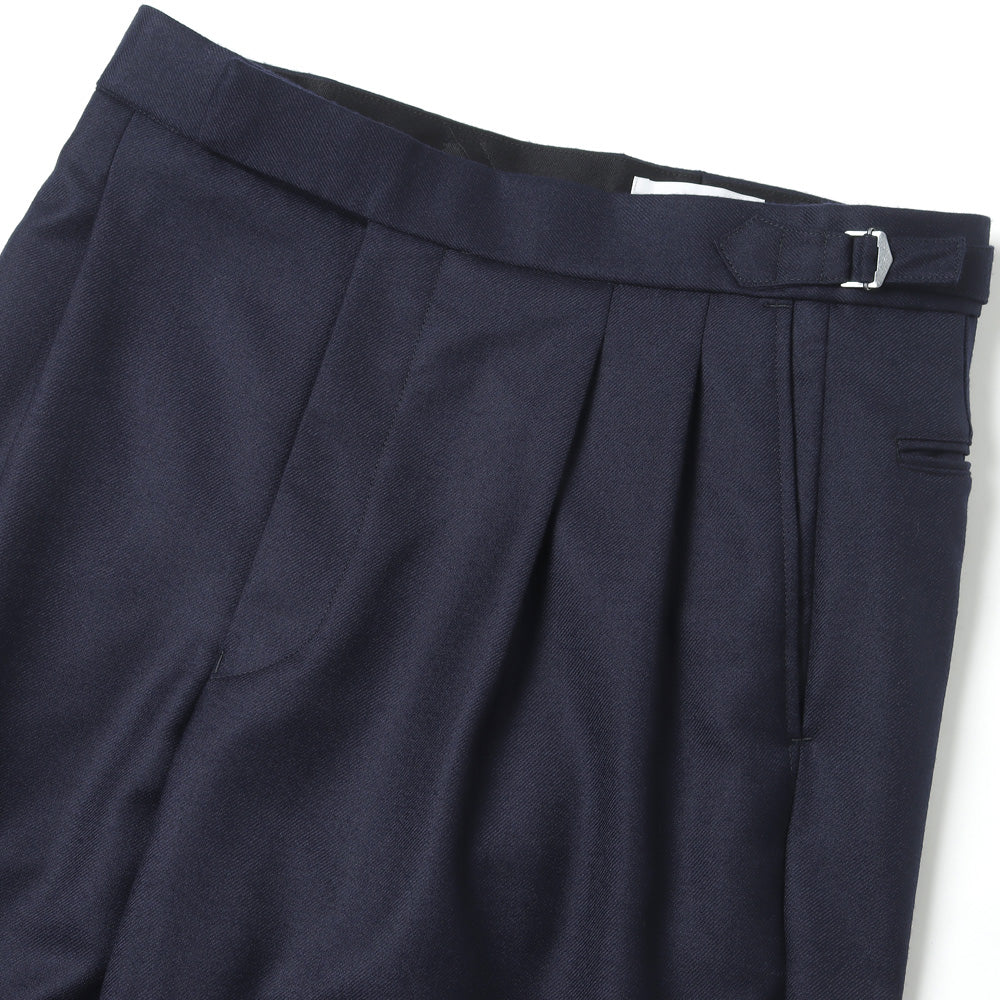 OFFICER PANTS 2TUCK WIDE WOOL SOFT SERGE